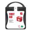 mykit, first aid, kit transparent schwarz | 1-farbiger Digitaler Aufkleber | Vorderseite | 90 mm x 127 mm