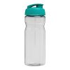 H2O Base® 650 ml Sportflasche mit Klappdeckel transparent klar-aquablau | ohne Werbeanbringung | Nicht verfügbar | Nicht verfügbar