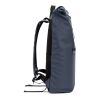 PORTLAND. Roll-Top-Rucksack aus PU mit Laptopfach, 16“ Blau