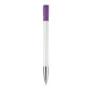Kugelschreiber Nash Hardcolour mit Metallspitze Weiss-Transparent Violett | 1-farbiger Tampondruck | 90° vom Clip | 42 mm x 8 mm | Nicht verfügbar