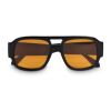 Noor Sonnenbrille UV400 Schwarz-Orange | 1-farbiger Tampondruck | 1 cm vom rechten Scharnier | 50 mm x 13 mm