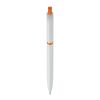 Kugelschreiber Modell Click Shadow - Hergestellt in Deutschland Weiss-Orange | 1-farbiger Tampondruck | in Verlängerung vom Clip | 40 mm x 8 mm | Nicht verfügbar