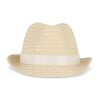 Pflanzlicher Strohhut mit farbigem Band Weiss | ohne Werbeanbringung | Nicht verfügbar | Nicht verfügbar