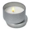 Asana unparfümierte Kerze auf Pflanzenbasis in recycelter Dose Silber | ohne Werbeanbringung | Nicht verfügbar | Nicht verfügbar
