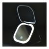 LED-Kompakt-Spiegel 350 mAh Weiss | 1-farbiger Tampondruck | Oberseite | 50 mm x 50 mm