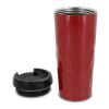 Isolierbecher Diamantenmuster 450ml Rot Weiß