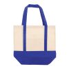 Einkaufstasche aus Baumwolle OEKO-TEX® 140g/m² 40x10x35cm Blau Weiss
