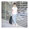 rPET 600D Navi Laptop-Rucksack 36 x 40 x 10 cm blau/schwarz | Digital Transferdruck | Vorderseite | 180 mm x 190 mm