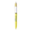 BIC® 4 Colours Sun Weiß-gelb | 1-farbiger Siebdruck | Schaft-Clipverlängerung | 30.00 mm x 43.00 mm