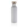 Moderne Stainless-Steel Flasche mit Bambusdeckel weiß | ohne Werbeanbringung | Nicht verfügbar | Nicht verfügbar