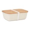 Lunch box mit bambus deckel beige | ohne Werbeanbringung | Nicht verfügbar | Nicht verfügbar