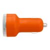 USB-KFZ Ladestecker 'Duo' aus Kunststoff Orange | ohne Werbeanbringung | Nicht verfügbar | Nicht verfügbar