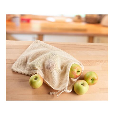 Obst- und Gemüsebeutel Cotton "ECOCARE", Materialmix natur