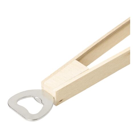 Holz-Grillzange &quot;Opener&quot; mit Kapselheber, 43 cm natur | ohne Werbeanbringung | Nicht verfügbar | Nicht verfügbar