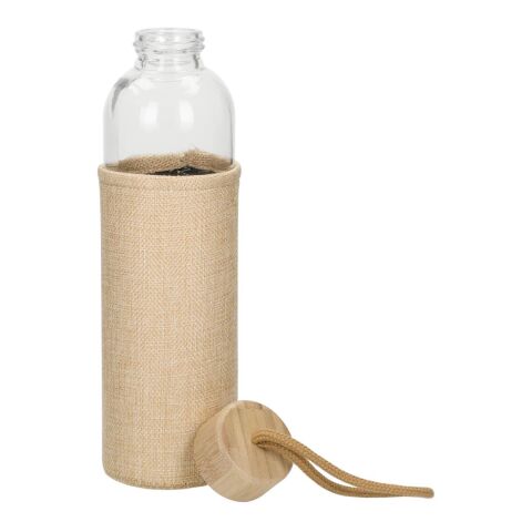 Glasflasche mit Hülle &quot;Natural&quot;, 0,7l transparent | ohne Werbeanbringung | Nicht verfügbar | Nicht verfügbar