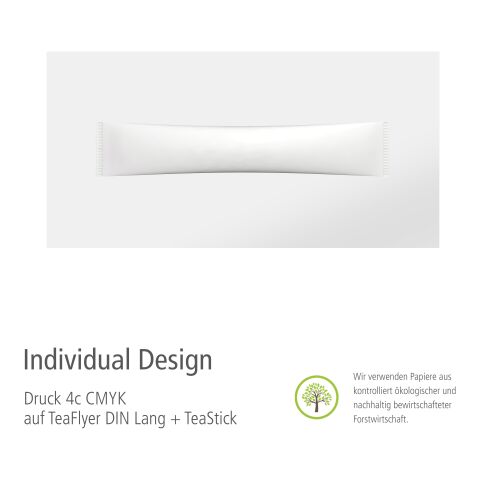 Bio TeaStick auf Karte, individual ohne Werbeanbringung | TeaFlyer DIN Lang