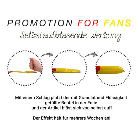 Klopfschlauch-Sticks, selbstaufblasend "Deutschland" Deutschland-Farben | 1-farbiger Siebdruck | rotes Segment | 130 mm x 50 mm