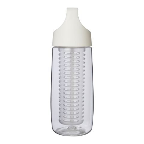 HydroFruit 700 ml Sportflasche aus recyceltem Kunststoff mit Klappdeckel und Trinkhalm Standard | weiß | 1-farbiger Tampondruck | Vorderseite | 30 mm x 70 mm