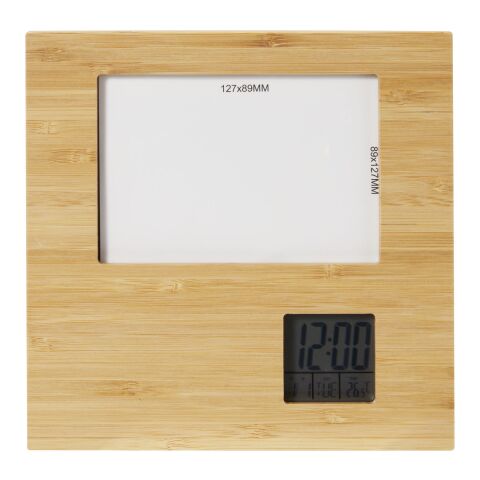 Sasa Fotorahmen aus Bambus mit Wetterstation Standard | natur | ohne Werbeanbringung | Nicht verfügbar | Nicht verfügbar