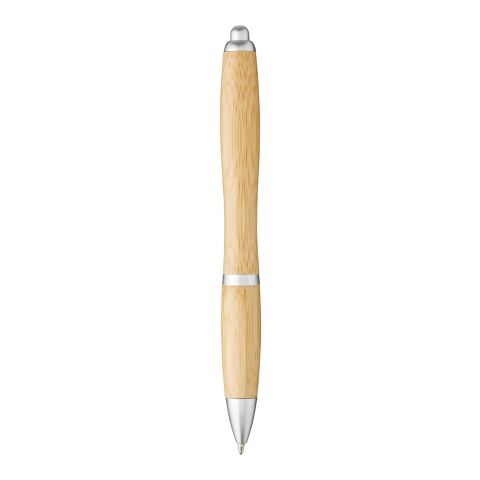 Nash Kugelschreiber aus Bambus Priority | natural-silber | Digitaldruck | Schaft gesamte Länge | 60 mm x 8 mm