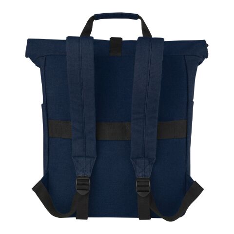 Joey 15&quot; GRS Rolltop Laptop-Rucksack aus recyceltem Canvas 15 L Standard | tiefes blau | ohne Werbeanbringung | Nicht verfügbar | Nicht verfügbar | Nicht verfügbar