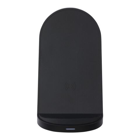 Loop kabellose Ladestation mit 15W Doppelspule aus recyceltem RCS Kunststoff Standard | schwarz | ohne Werbeanbringung | Nicht verfügbar | Nicht verfügbar