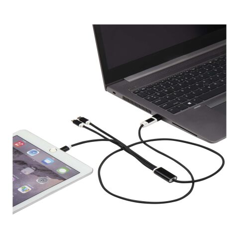 Versatile 5-in-1 Ladekabel aus recyceltem Aluminium Standard | schwarz | ohne Werbeanbringung | Nicht verfügbar | Nicht verfügbar