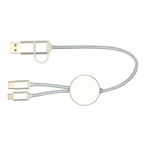 Alasia 30 cm 5-in-1 Kabel aus recyceltem Kunststoff für Datenübertragung und 27W Schnellladung Standard | silber | ohne Werbeanbringung | Nicht verfügbar | Nicht verfügbar