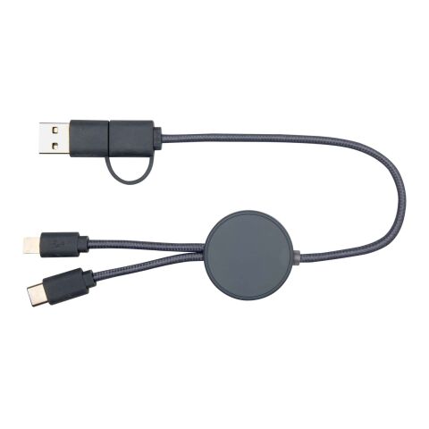 Citala 30 cm 5-in-1 Kabel aus recyceltem Kunststoff für Datenübertragung und 27W Schnellladung Standard | blau | ohne Werbeanbringung | Nicht verfügbar | Nicht verfügbar