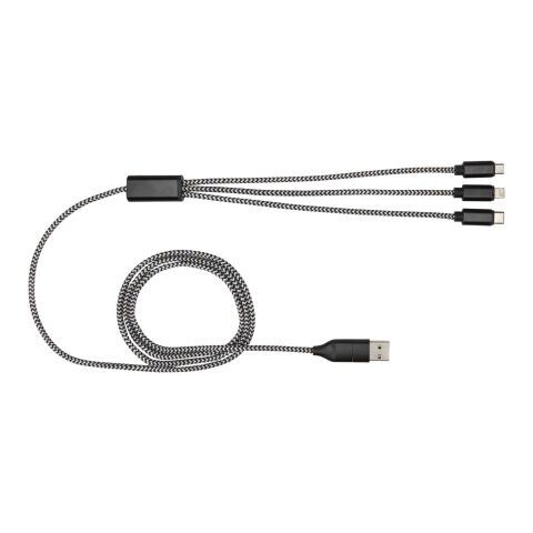 Alphecca 5-in-1-Ladekabel aus recyceltem Aluminium und RPET schwarz