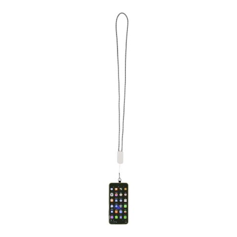 Anser Smartphone Lanyard aus recyceltem Kunststoff mit 27 W 5-in-1 integriertem Kabel Standard | weiss | ohne Werbeanbringung | Nicht verfügbar | Nicht verfügbar