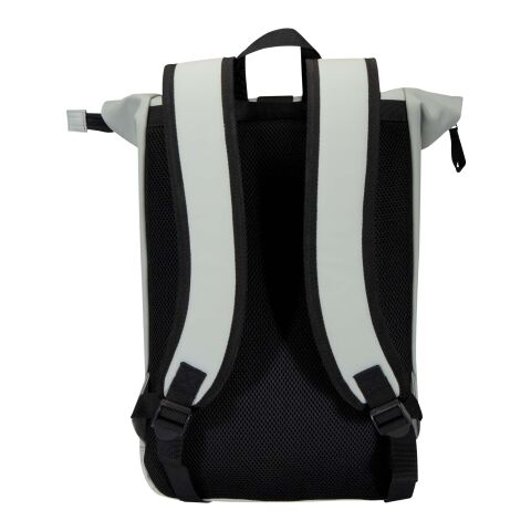 Resi Plus 15" GRS-recycelter Rolltop Rucksack 18 L  grau | 1-farbiger Stickerei | Vorderseite | 60 mm x 60 mm | Nicht verfügbar
