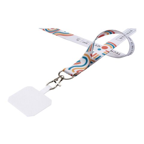Addie Sublimation Lanyard mit Telefonhalterung und Sicherheitsverschluss   weiss-weiss | Nicht verfügbar | ohne Werbeanbringung | Nicht verfügbar | Nicht verfügbar