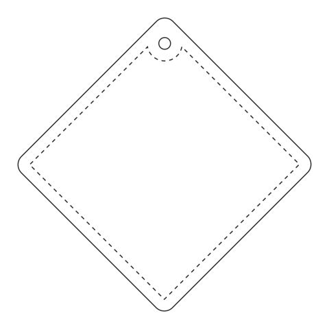 RFX™ Reflektierender PVC-Aufhänger Diamant, klein weiß | Digitaldruck | Vorderseite (Unter Der Reflektierenden Schicht) | 55 mm x 55 mm