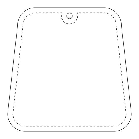 RFX™ Trapezförmiger reflektierender PVC-Aufhänger weiß | 1-farbiger Siebdruck | Rückseite | 64 mm x 64 mm