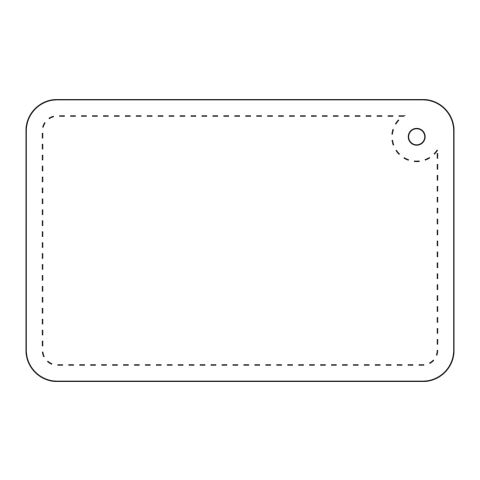 RFX™ Rechteckiger, reflektierender TPU-Aufhänger, klein weiß | 1-farbiger Siebdruck | Rückseite | 72 mm x 46 mm