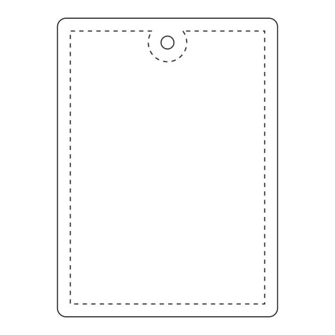 RFX™ rechteckiger reflektierender PVC-Aufhänger groß weiß | 1-farbiger Siebdruck | Vorderseite | 64 mm x 45 mm