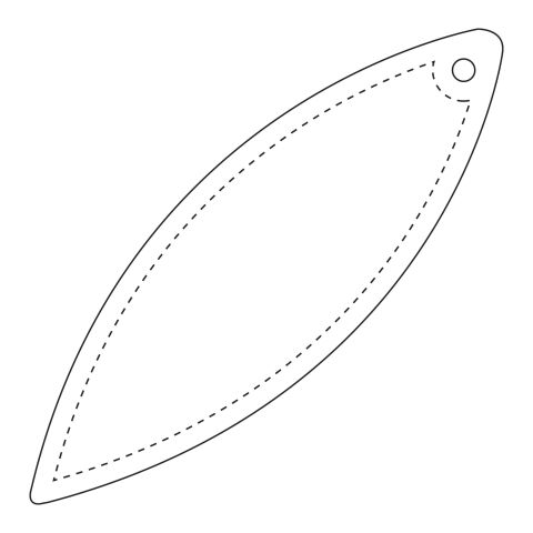 RFX™ ellipsenförmiger reflektierender PVC-Aufhänger weiss | Not applicable | 1-farbiger Siebdruck | Vorderseite | 94 mm x 27 mm