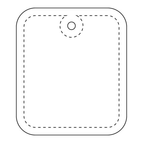 RFX™ rechteckiger reflektierender XXL-PVC-Aufhänger weiß | 1-farbiger Siebdruck | Rückseite | 37 mm x 44 mm