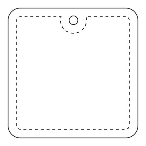 RFX™ quadratischer reflektierender PVC-Aufhänger neongelb | Nicht verfügbar | 1-farbiger Siebdruck | Vorderseite | 39 mm x 39 mm