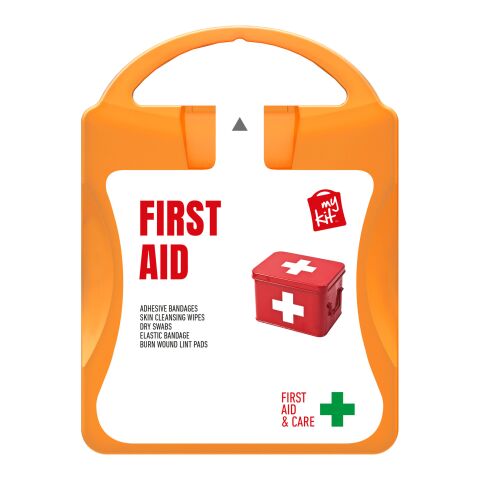 mykit, first aid, kit orange | Nicht verfügbar | 1-farbiger Digitaler Aufkleber | Vorderseite | 90 mm x 127 mm