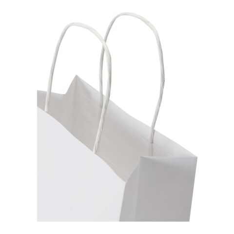 Kraft Papiertüte aus 120 g/m² Kraftpapier mit gedrehten Tragegriffen – 18 x 9 x 23 cm weiß