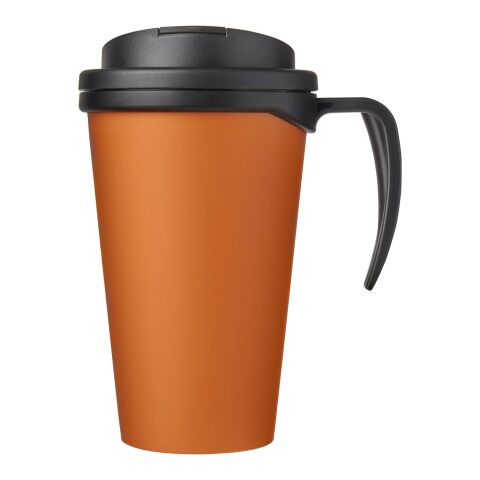 Americano® Grande 350 ml Isolierbecher mit auslaufsicherem Schraubverschluss orange-schwarz | ohne Werbeanbringung | Nicht verfügbar | Nicht verfügbar