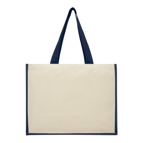 Varai Canvas und Jute Einkaufstasche navy