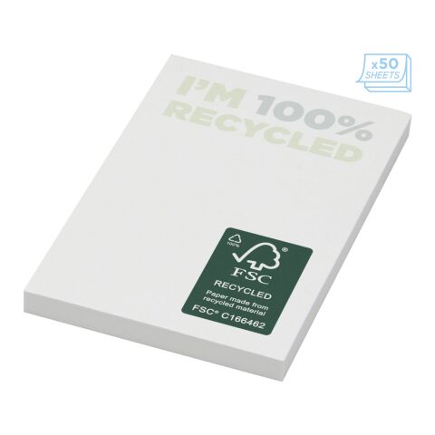 Sticky-Mate® recycelte Haftnotizen 50 x 75 mm weiß | 25 pages | ohne Werbeanbringung | Nicht verfügbar | Nicht verfügbar