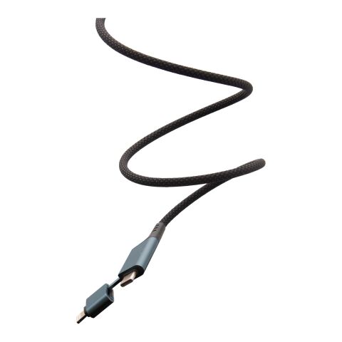 SCX.design C52 100W magnetisches, ultraschnelles 4-in-1 Ladekabel aus rPET  Standard | gun metal | ohne Werbeanbringung | Nicht verfügbar | Nicht verfügbar