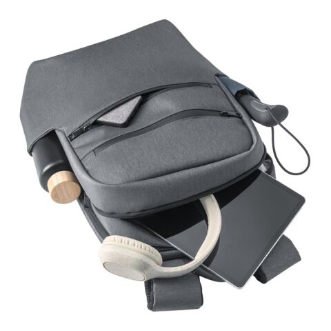 BROOKLYN. Wasserdichter Laptop-Rucksack 15&#039;&#039; aus 2Tone-Nylon Hellgrau | ohne Werbeanbringung