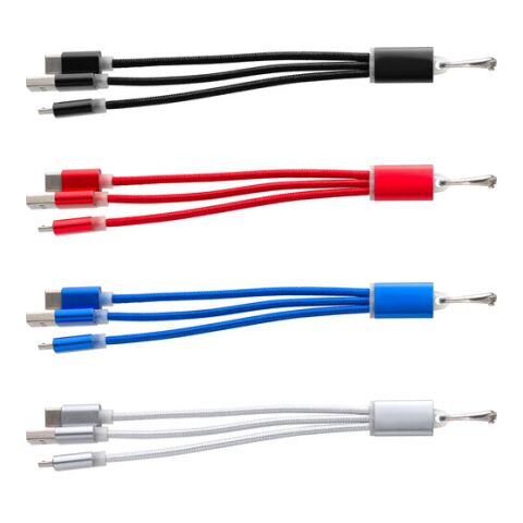 USB-Aufladekabel &#039;Choose&#039; aus Aluminium Schwarz | ohne Werbeanbringung | Nicht verfügbar | Nicht verfügbar