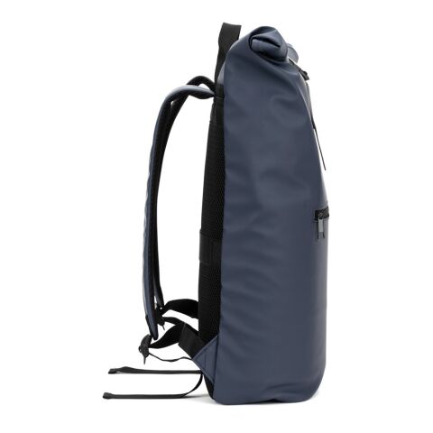 PORTLAND. Roll-Top-Rucksack aus PU mit Laptopfach, 16“ Blau