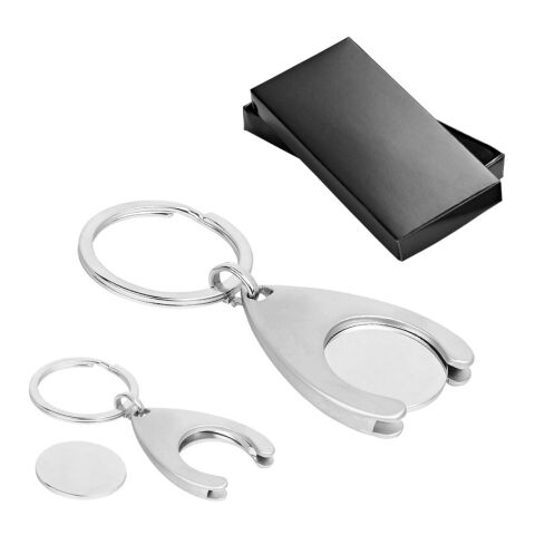 PORTHOS. Schlüsselanhänger aus Metall Silber | ohne Werbeanbringung